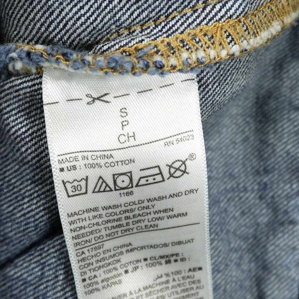 Old Navy Jacket Girls Small Blue Denim Trucker Button Front Jean Pockets